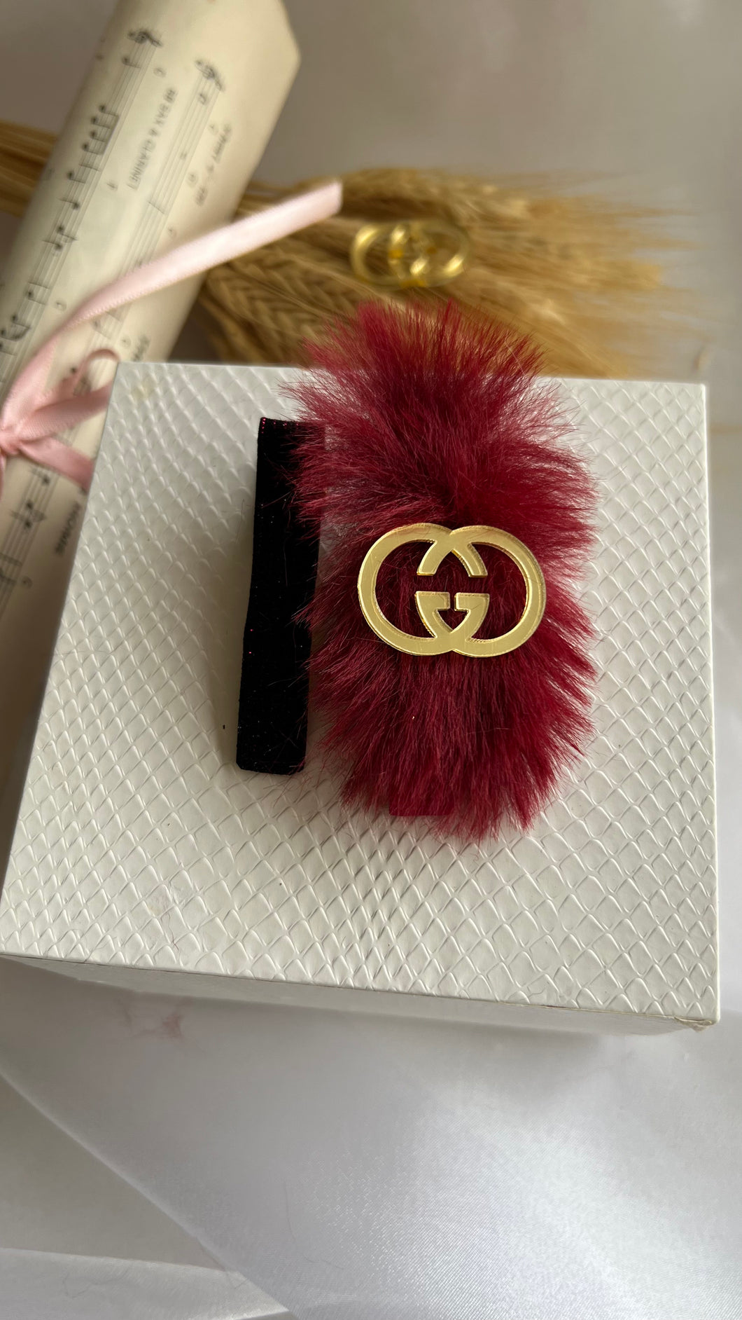 Par de Hair  Clips Marsala - Gucci